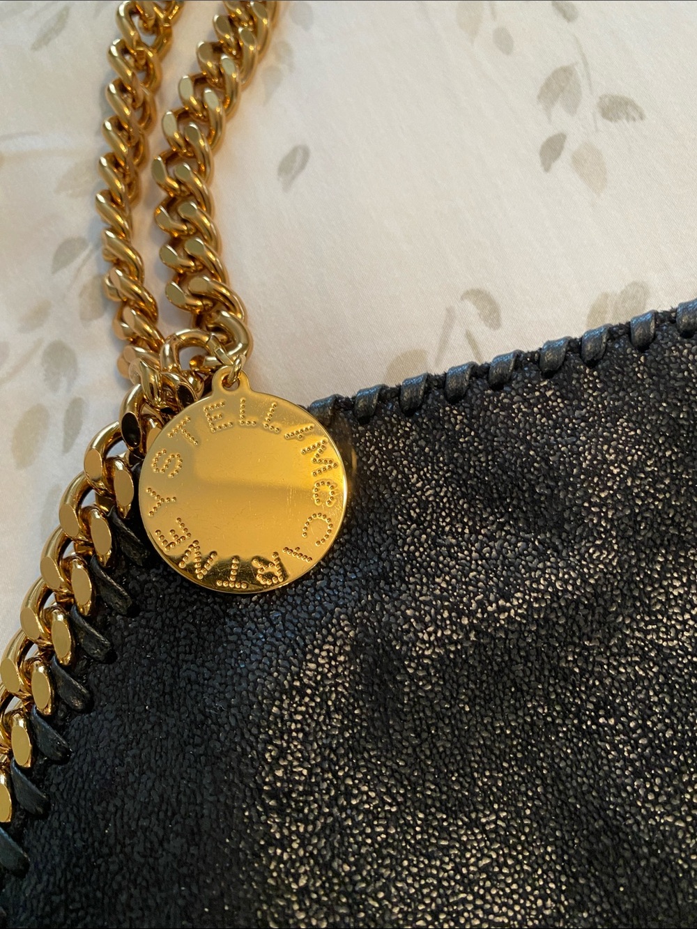 NWOT Stella McCartney Falabella Mini Black Tote with Gold Chain Trim - Picture 2 of 6